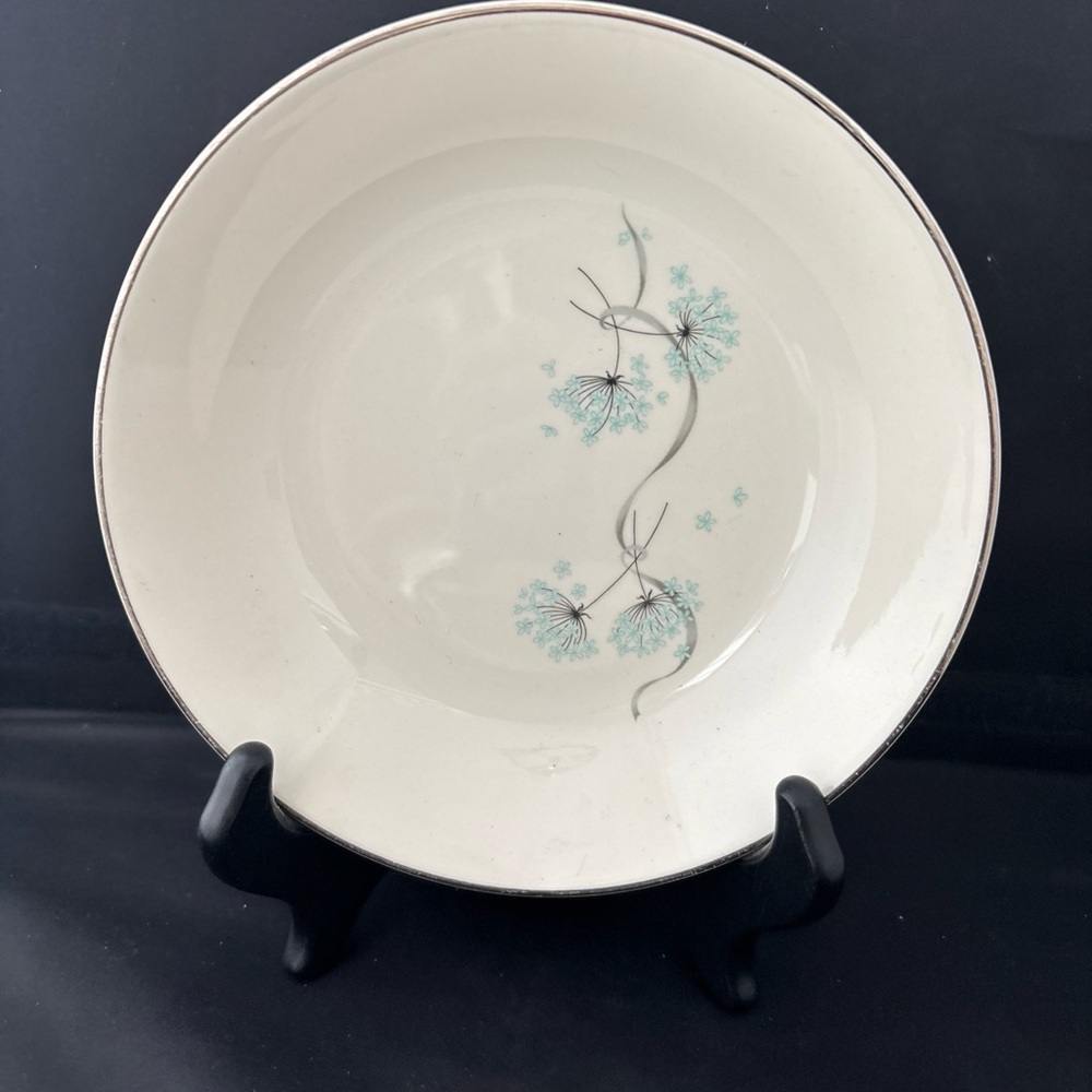 Vintage Taylor-Smith-Taylor  Aqua Blue Lace 6 7/8"  Bowls-Set Of 2 Cereal/ Soup - Picture 4 of 5